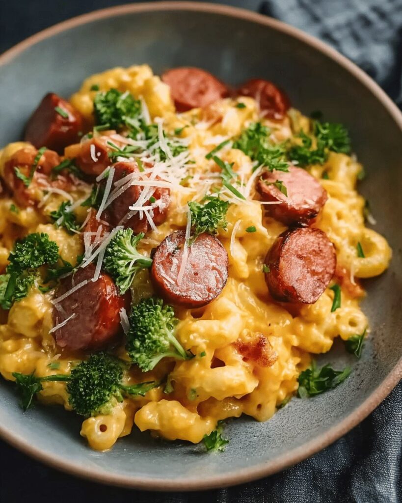 Crock Pot Smoked Sausage Mac and Cheese
